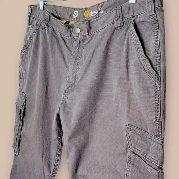 Carhartt Force Relaxed Fit Ripstop Cargo Work Pants Size 42X30 Gray Straight Leg - Picture 6 of 16